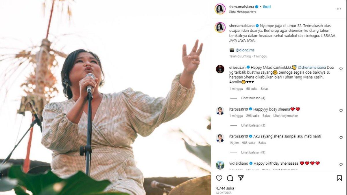 Unggahan terakhir Shena Malsiana sebelum meninggal dunia