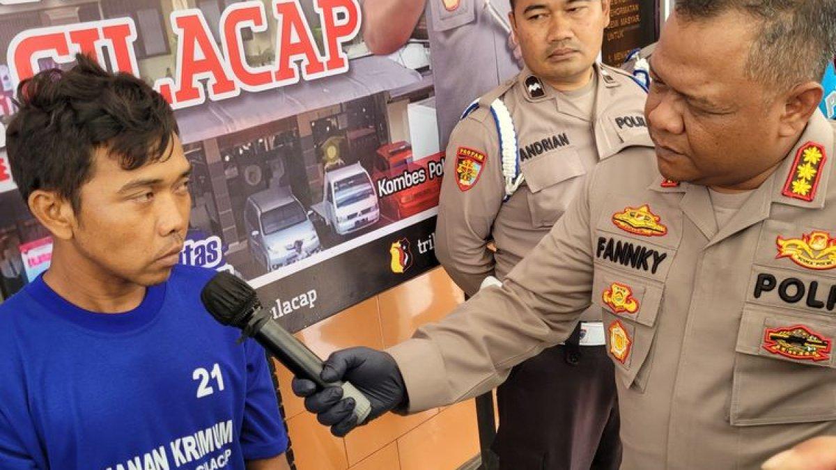 Ungkap kasus pembunuhan perempuan tuna wicara di Mapopresta Cilacap, Jawa Tengah, Kamis (14/9/2023)