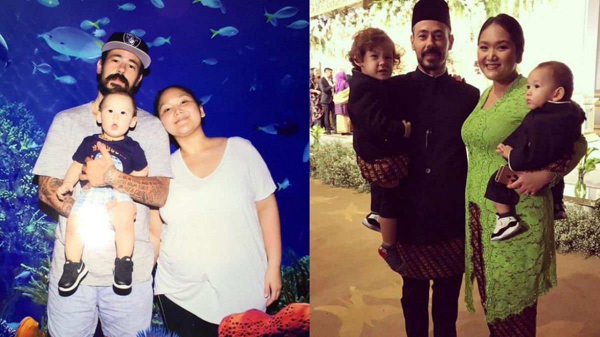 Uty Wibowo bersama suami dan anaknya