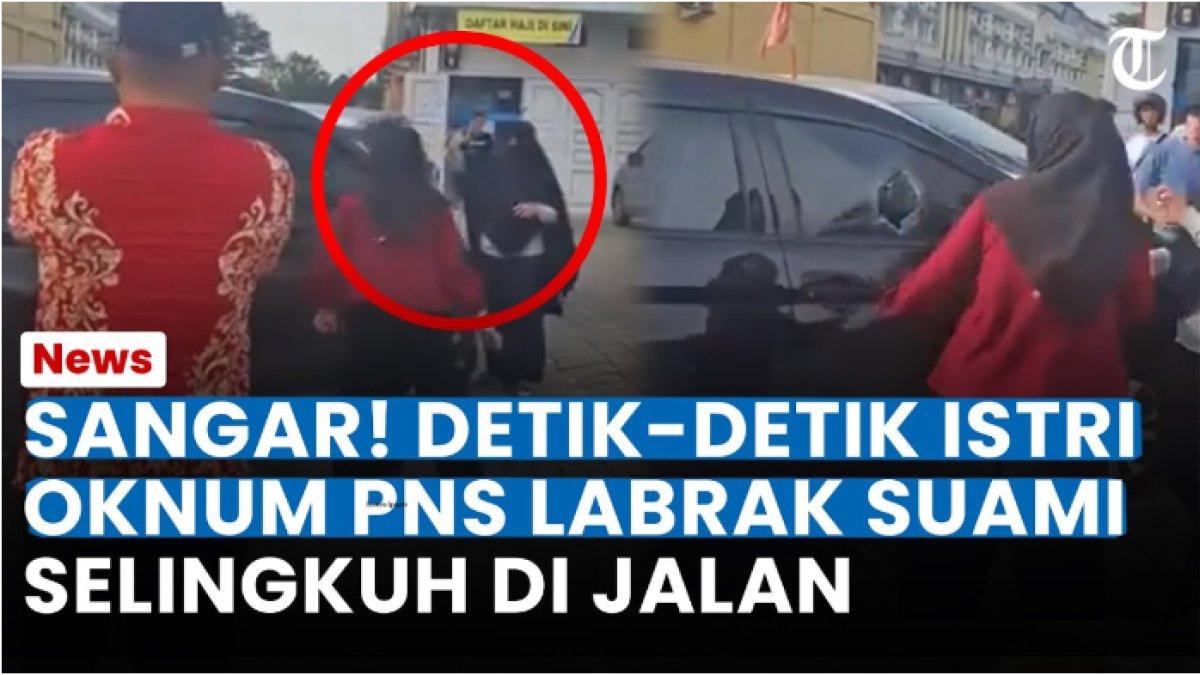 VIRAL PNS SELINGKUH: Tangkapan layar momen seorang wanita diduga istri sah sedang memecahkan kaca mobil pelakor, Minggu (16/2/2025). Viral di media sosial aksi istri sah melabrak suaminya yang merupakan oknum PNS di Pekanbaru sedang selingkuh dengan wanita lain di dalam mobil.
