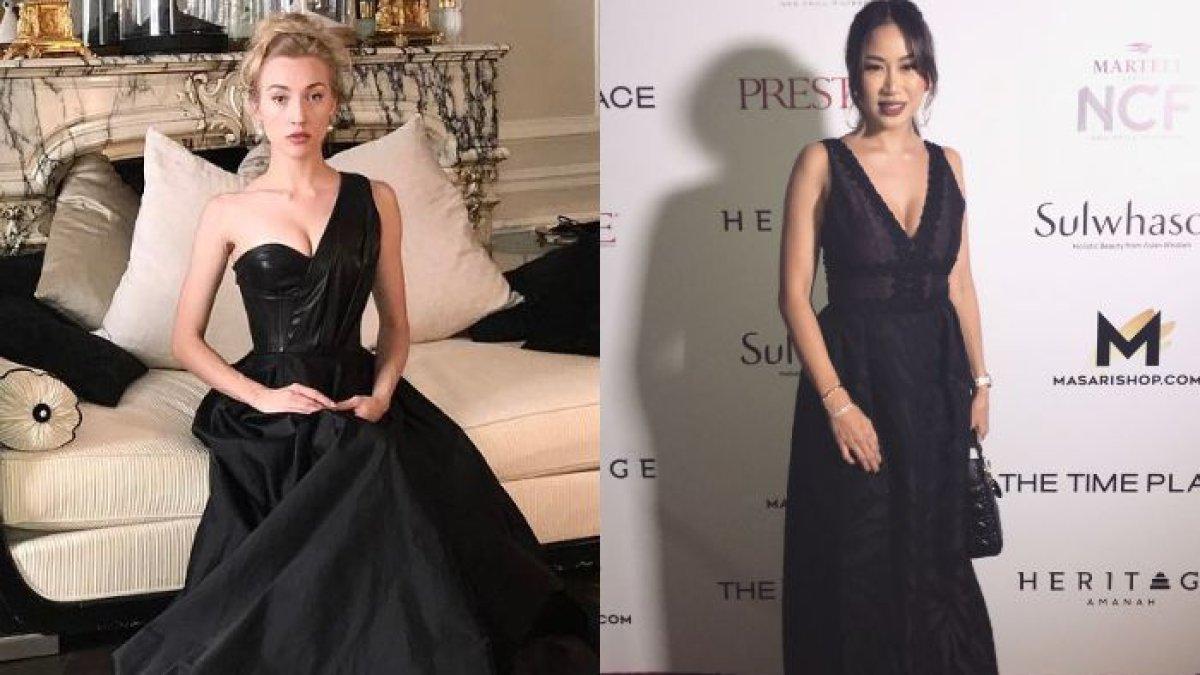 Varsha Strauss dan Kezia Toemion dalam balutan gaun mewah