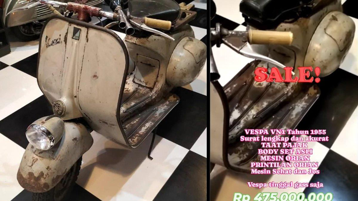 Potret Vespa usang yang dijual Rp475 juta.