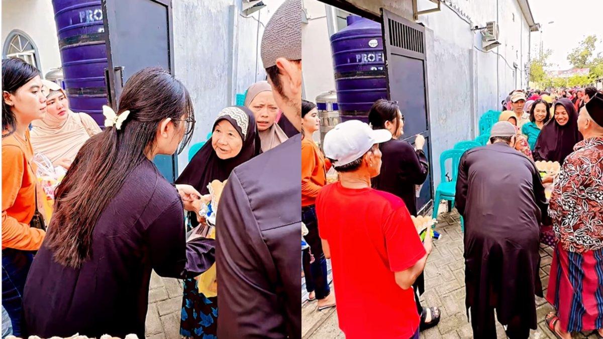 Via Vallen bagi-bagi sembako.