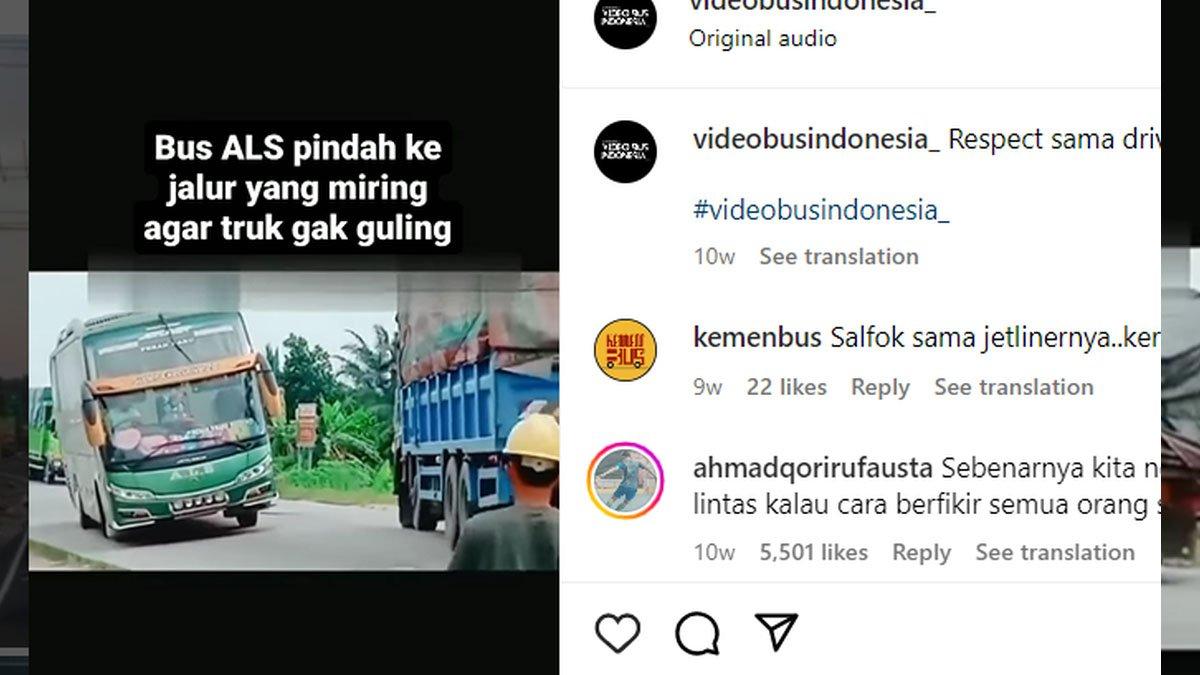 Video PO ALS tukeran jalur dengan truk
