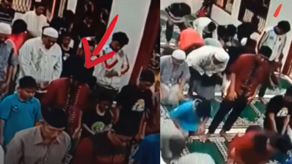 Video detik-detik pria pingsan di tengah salat setelah kaget melihat sesuatu