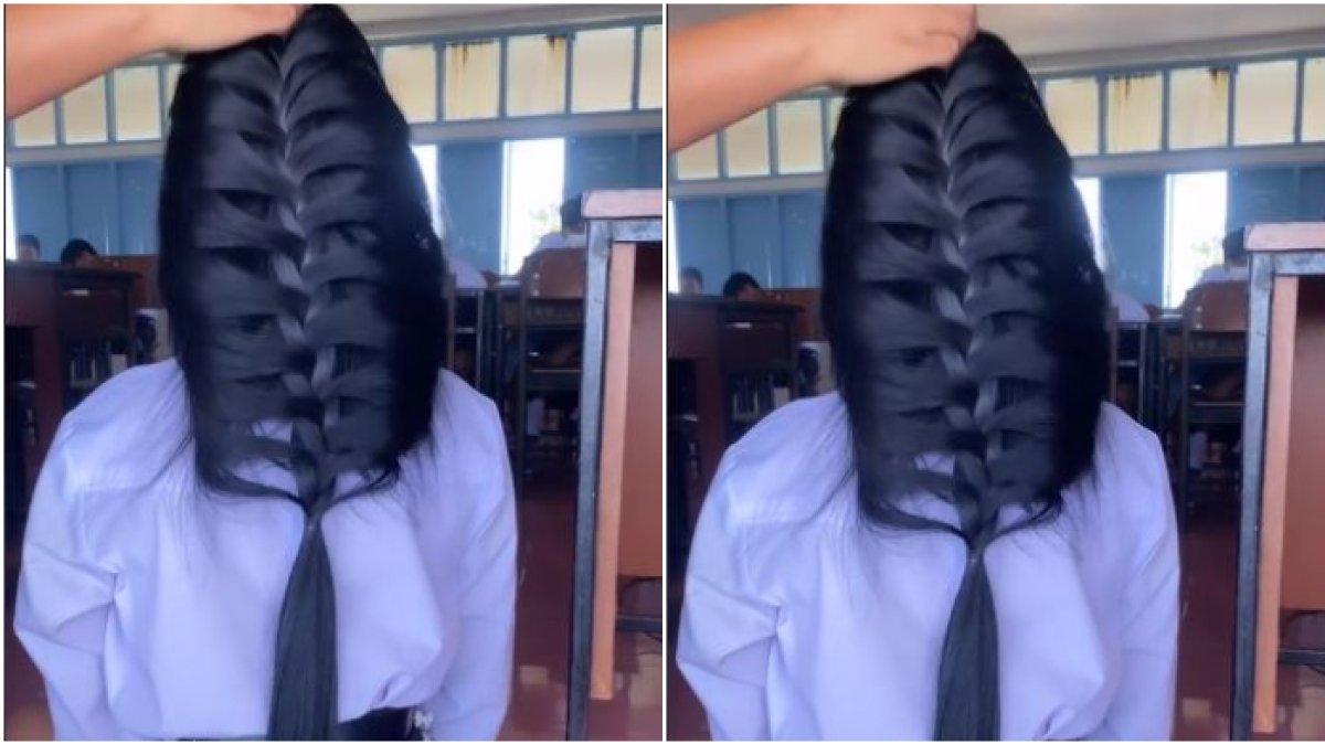 Video rambut dikepang mendadak viral (2)