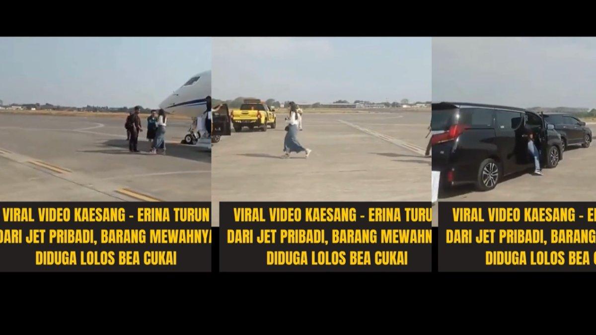 Video viral Erina Gudono turun jet pribadi langsung naik mobil