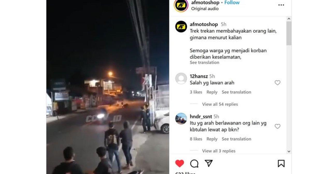 Video viral di dunia maya memperlihatkan kecelakaan mengenaskan antara dua