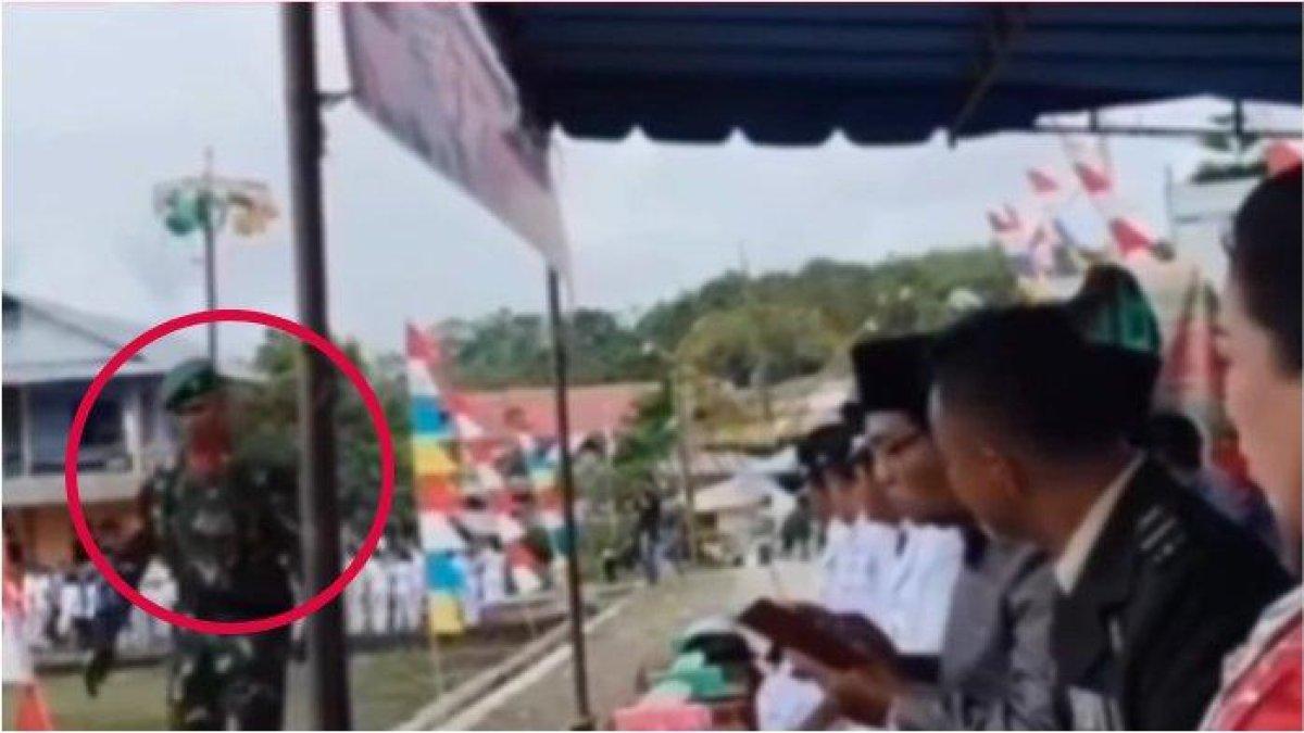 Video viral seorang anggota TNI usir ASN atau pegawai Puskesmas Orahili Gomo saat upara peringatan HUT Kemerdekaan RI ke-78, Kamis (17/8/2023)