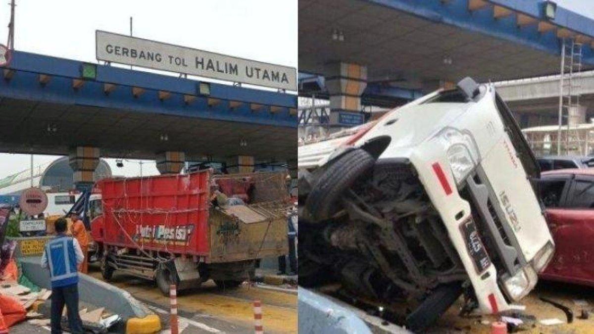 Video yang merekam detik-detik sebelum terjadi kecelakaan beruntun di Gerbang Tol Halim Utama viral di media sosial.