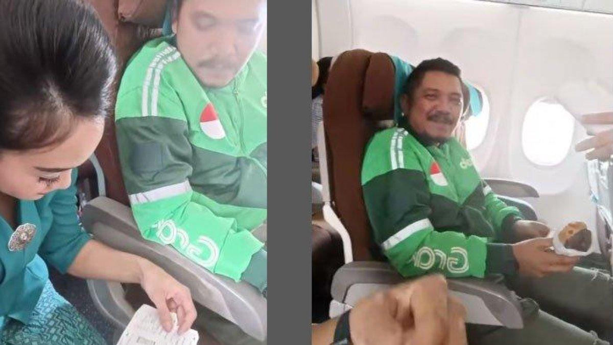 Viral Ojol Naik Pesawat dari Medan ke Yogyakarta Demi Pesanan Bakpia Pathok, Buat Pramugari Heran