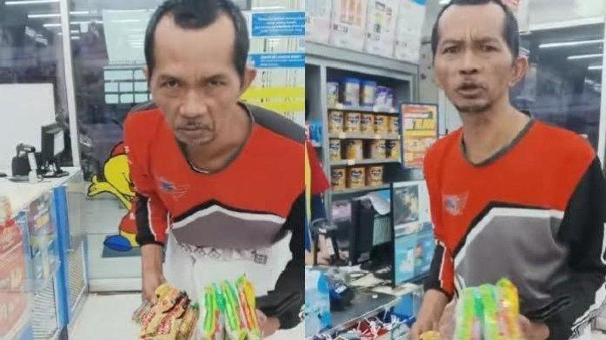 Viral bapak-bapak protes di minimarket lantaran harus beli plastik saat belanja.