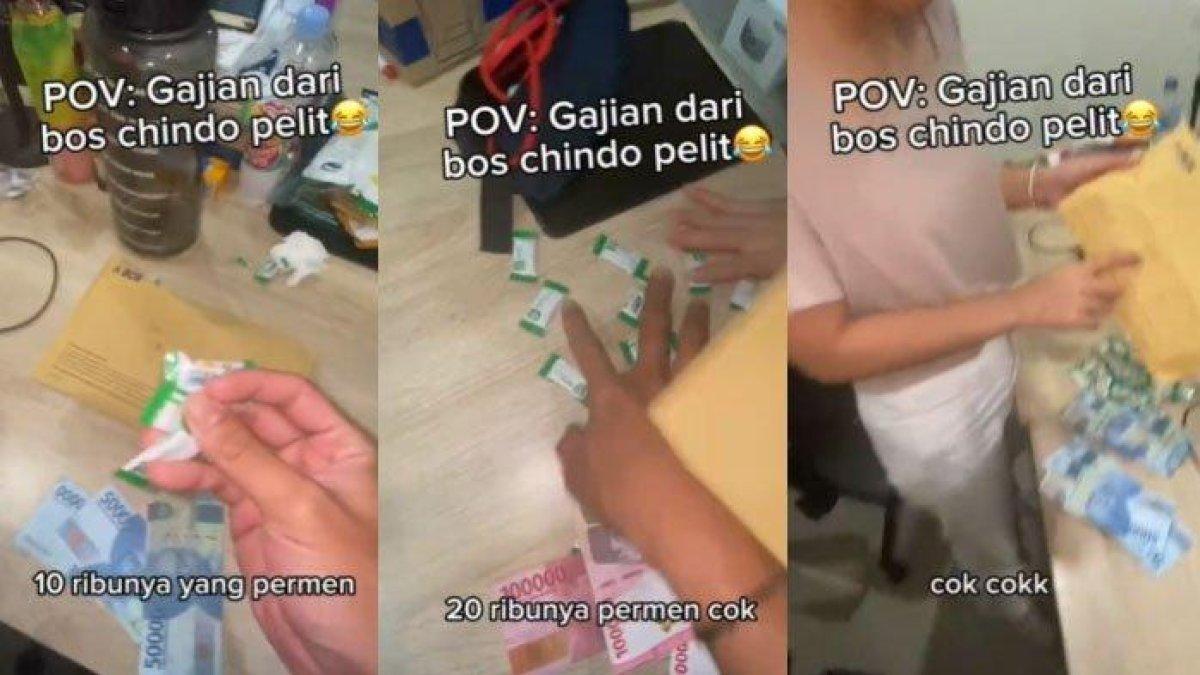 Viral curhat karyawan dapat gaji dari bos pelit, uang bonus diganti dengan permen