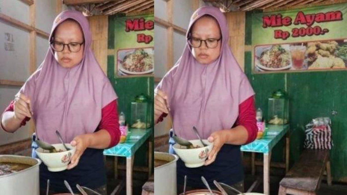 Viral di media sosial mie ayam harga Rp 2000 di Magelang. Pemilik warung tersebut bernama Ngatiem.