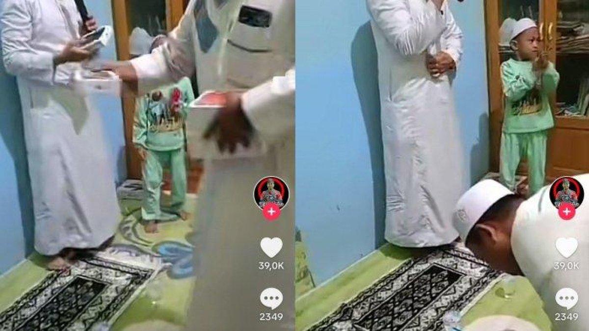 Viral di media sosial video jemaah Maulid Nabi dapat bingkisan handphone.