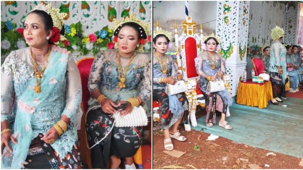 Viral emak-emak jadi pagar ayu di nikahan (2)