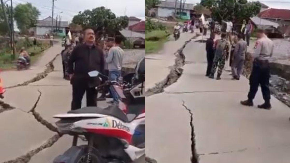 Akhirnya terungkap penyebab tanah bergerak di Bekasi hingga membuat jalanan amblas. Sebelumnya viral penampakan tanah retak di jalanan Bekasi hingga membuat pengendara sepeda motor syok
