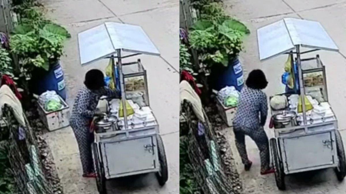 Viral ibu-ibu tempelkan jualan makanannya ke paha bagian dalam