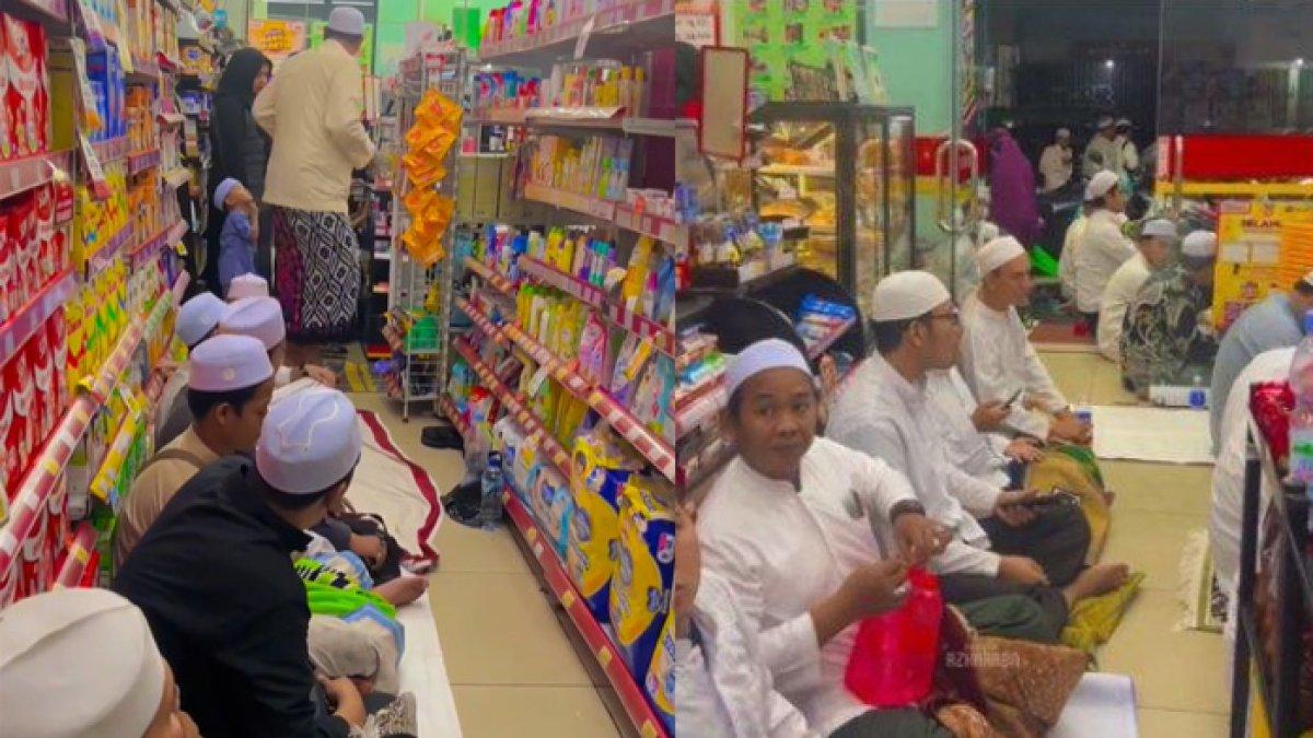 Viral jamaah salat tarawih di minimarket, ini faktanya