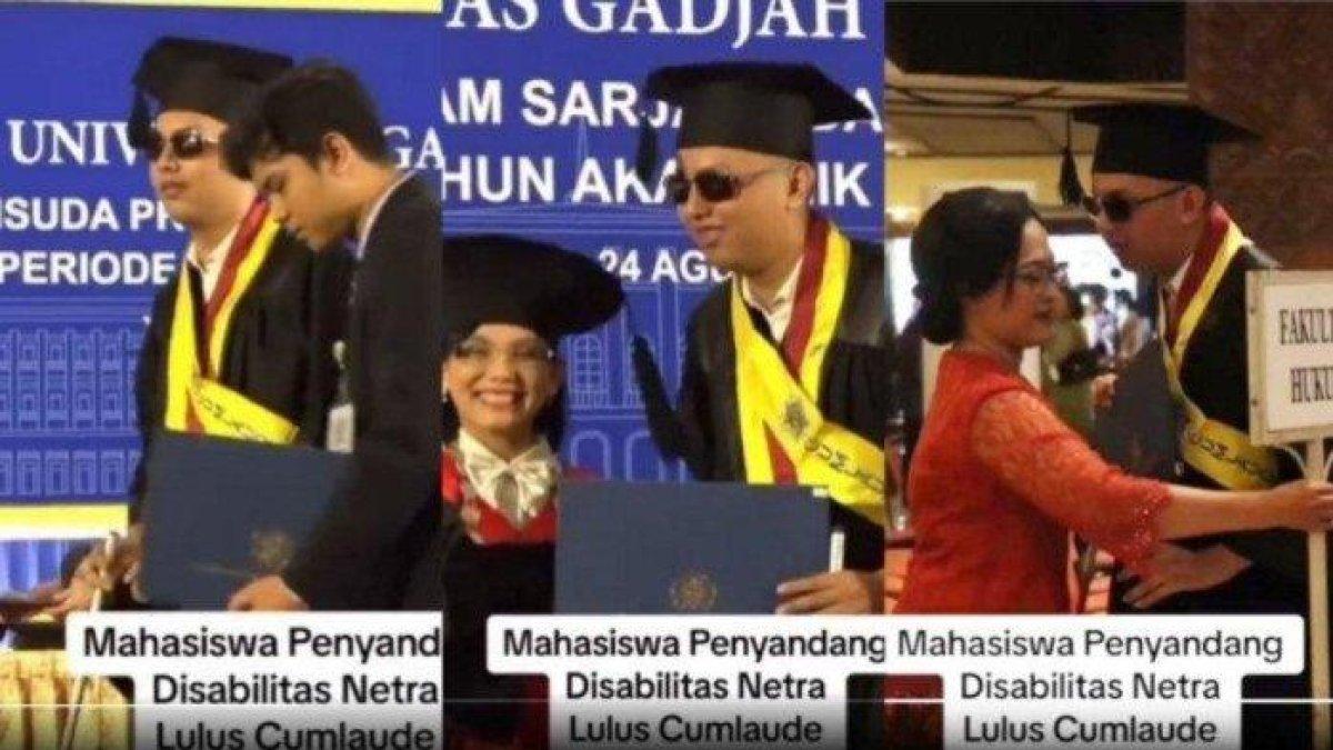 Viral mahasiswa tunanetra Alexander Farrel Rasendriyo Haryono lulus cumlaude dari UGM