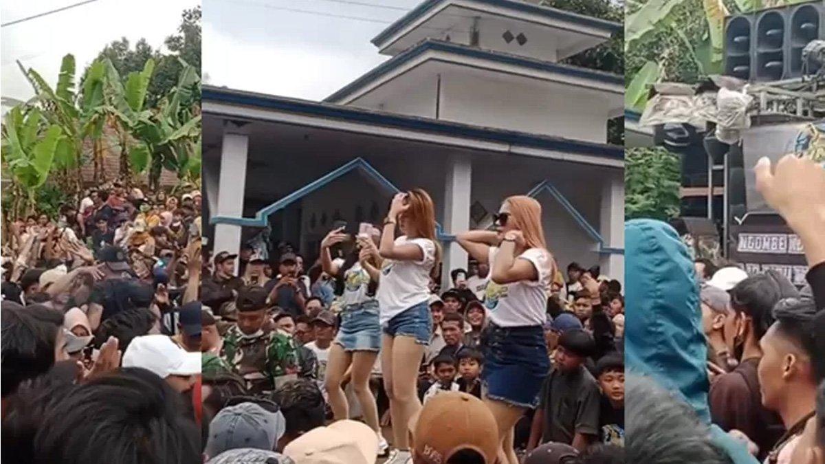 Viral parade musik diselenggarakan di area Masjid di Lumajang.