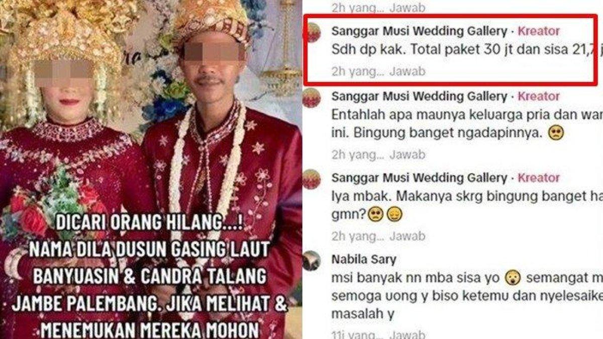Viral pengantin di Palembang kabur usai resepsi ternyata ditagih utang WO, keluarga pasrah