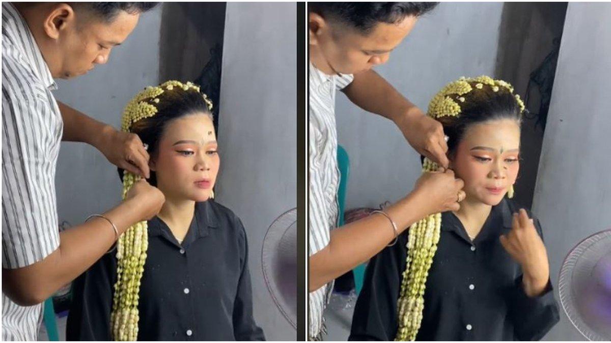Viral pengantin dikerubungi lalat saat make up (2)