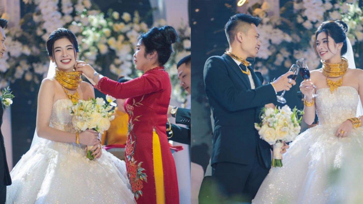 Viral pesta pernikahan mewah diselenggarakan di Vietnam, pengantin wanita pakai kalung emas hingga menutupi leher