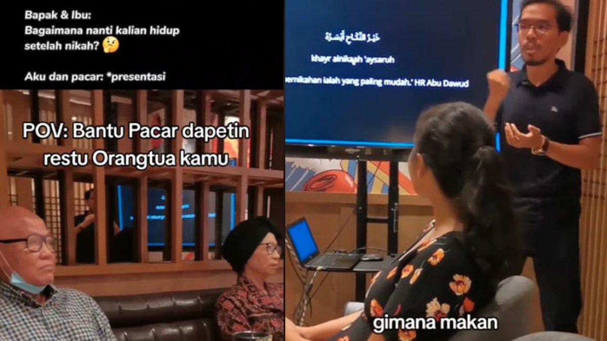 Viral pria presentasi di depan ortu pacar agar dapat restu menikah