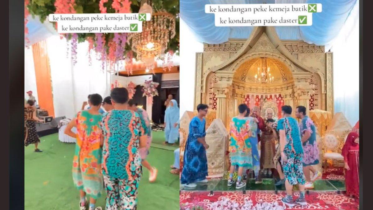 Viral sekumpulan pria datang dengan daster emak-emak, datang sambil joget