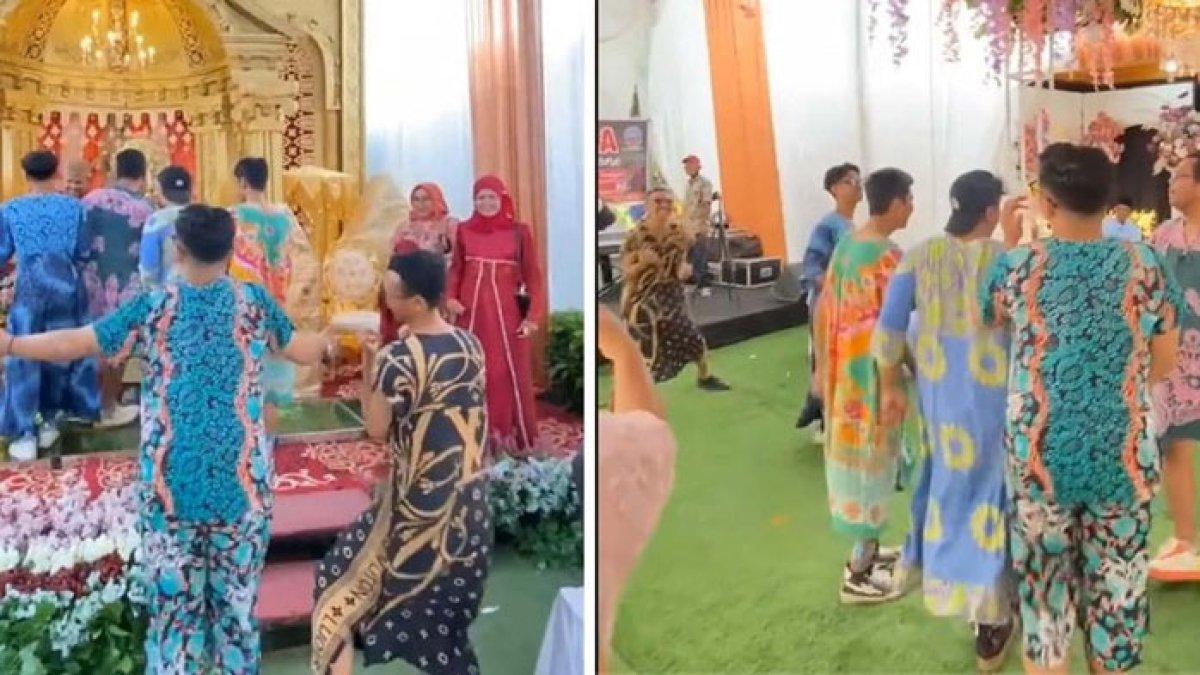 Viral sekumpulan pria datang dengan daster emak-emak, datang sambil joget (1)