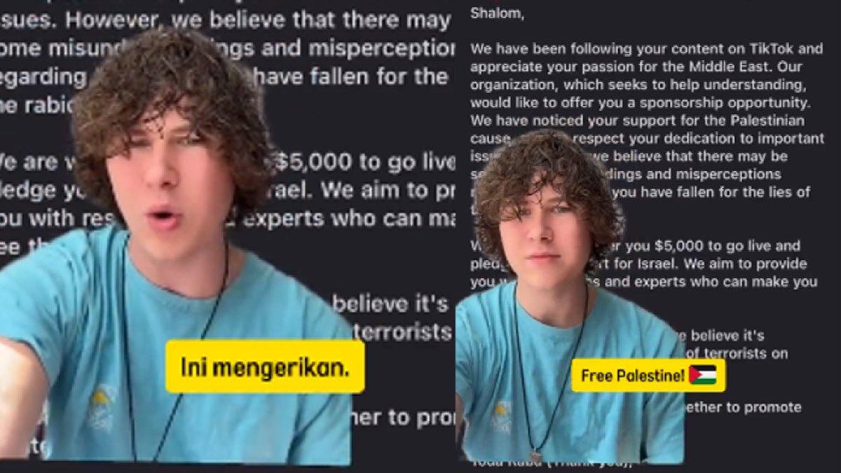Viral seleb TikTok mendapatkan tawaran Rp 79,5 juta untuk membuat postingan menyatakan dukungan ke Israel, tapi ditolak mentah-mentah