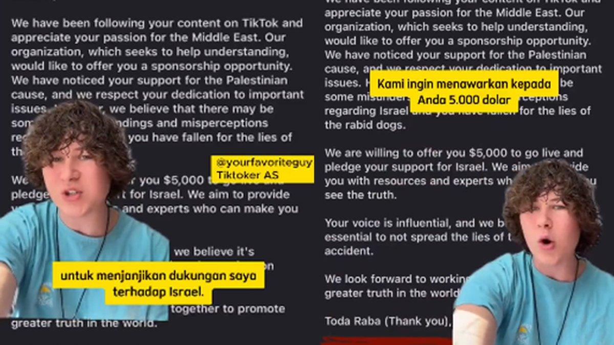 Viral seleb TikTok mendapatkan tawaran Rp 79,5 juta untuk membuat postingan menyatakan dukungan ke Israel, tapi ditolak mentah-mentah