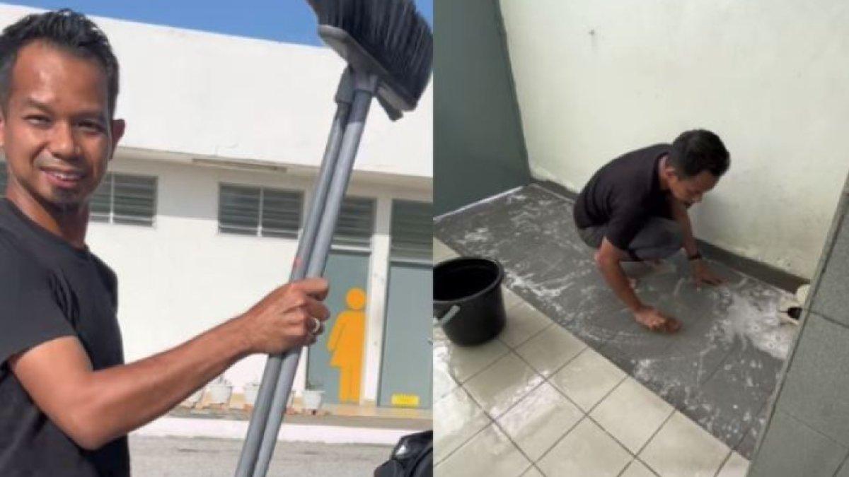 Viral seorang pria ikhlas membersihkan masjid setiap hari selama 30 hari pada bulan suci Ramadan dan enggan digaji