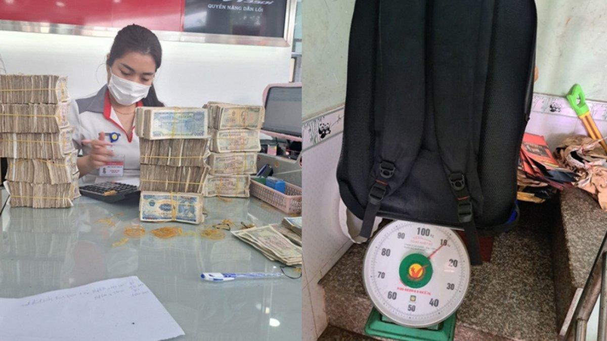 Viral seorang pria menggendon tas seberat 11 kilogram, ternyata berisi uang untuk membeli motor buat istrinya
