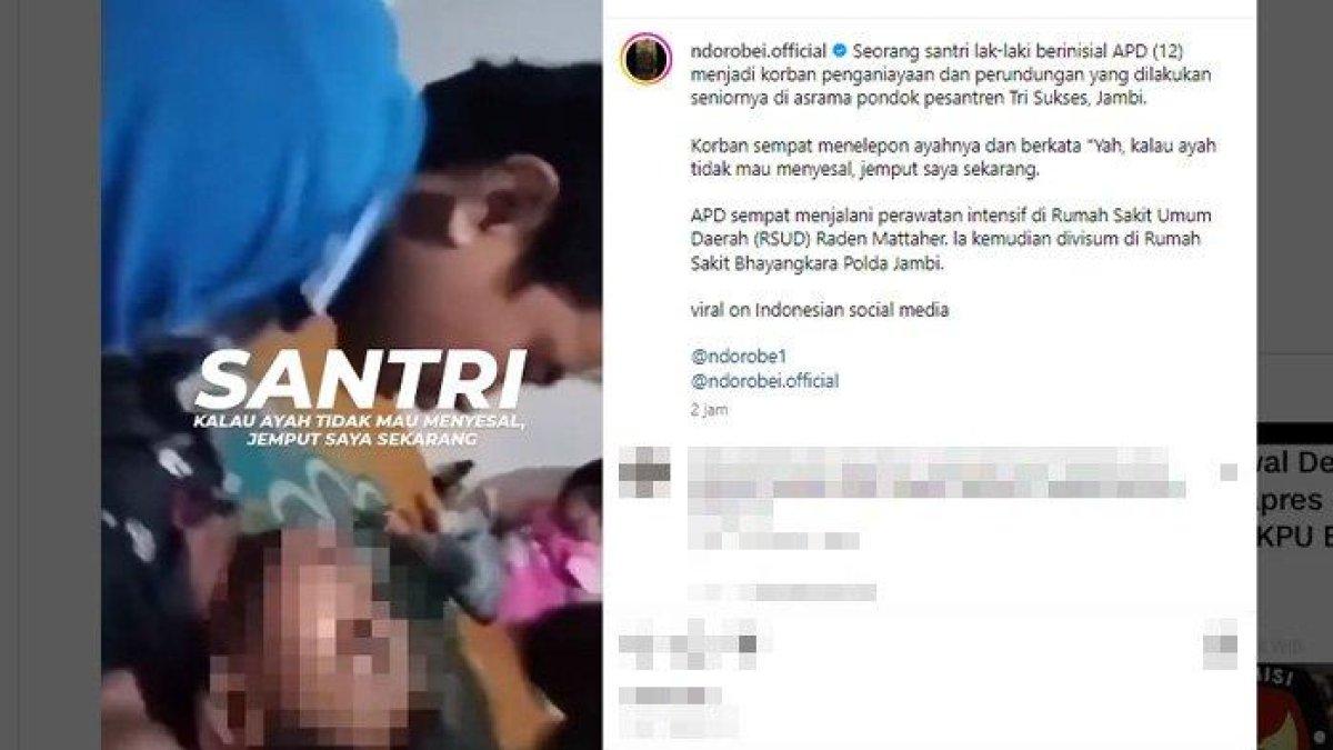 Viral video tangisan orangtua santri saat tahu anaknya dibully oleh senior