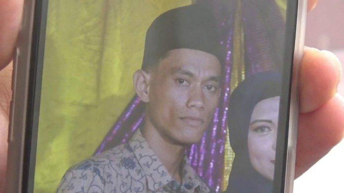 Wajah pelaku sekaligus suami inisial B yang membakar istrinya di Langkat
