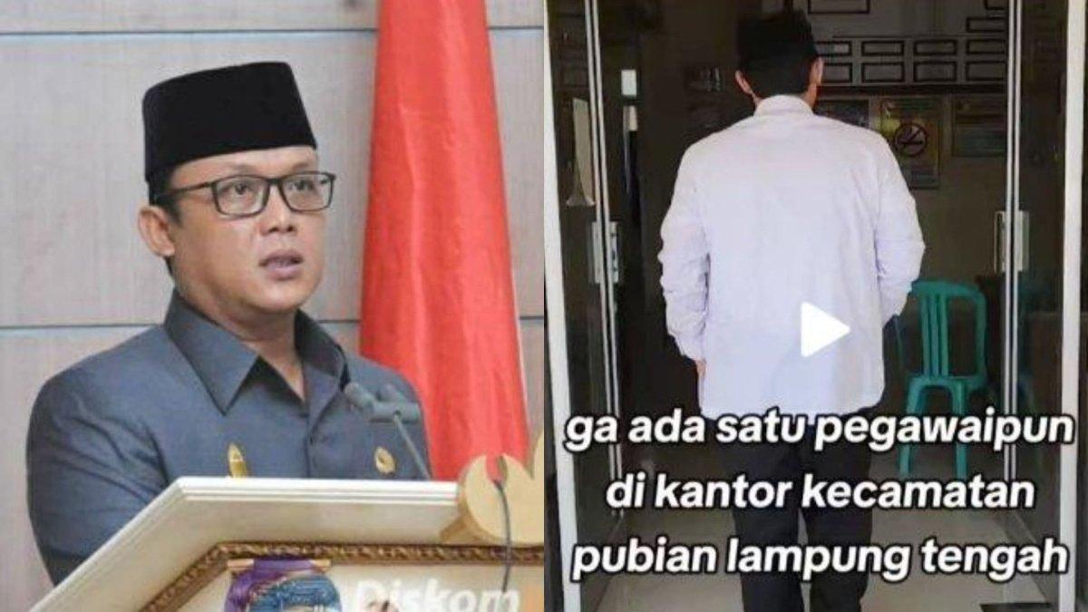 Wakil Bupati Lampung Tengah Ardito Wijaya sidak ke salah satu kantor kecamatan.