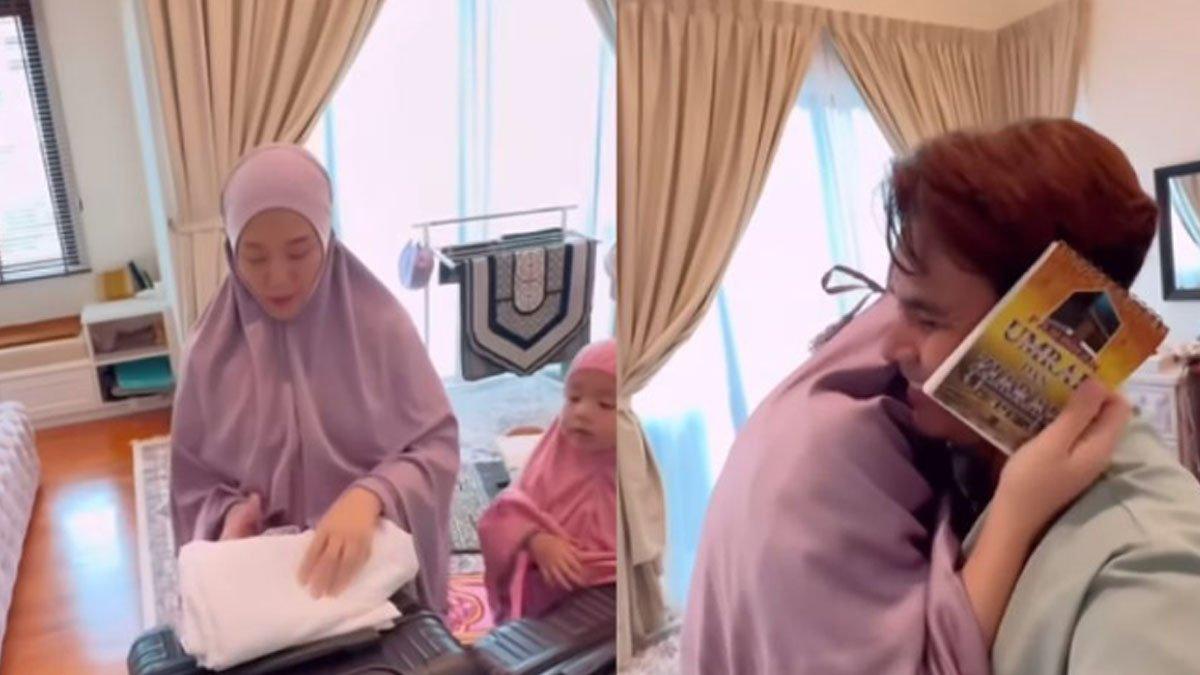 Wanita Korea yang sudah mualaf selama lima tahun menangis haru karena mendapatkan hadiah umrah dari sang suami untuk kado ulang tahun.