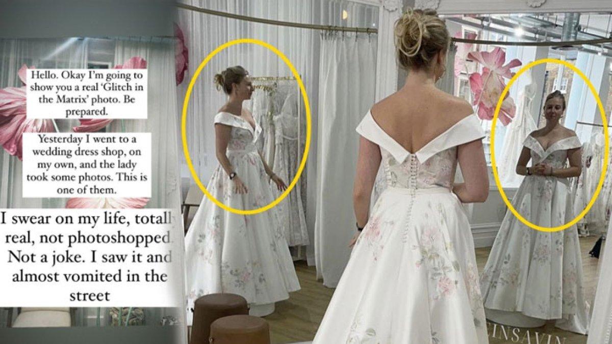 Wanita begidik ngeri saat melihat hasil foto ketika menjajal gaun pengantin