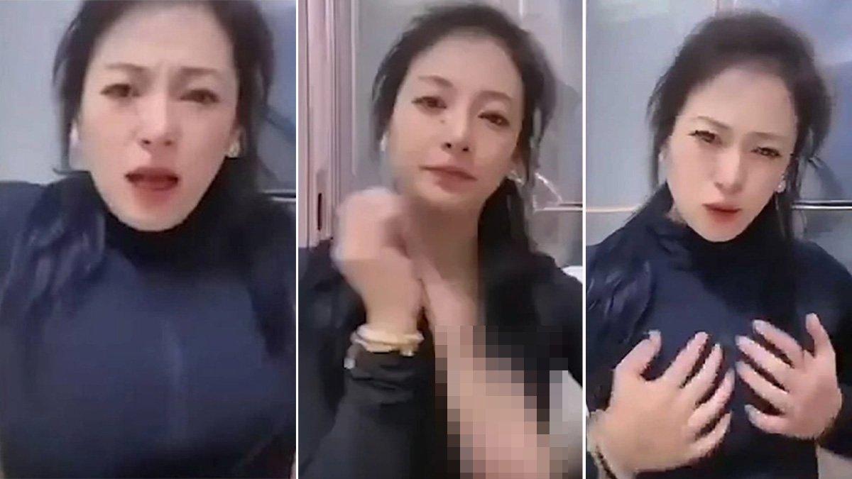 Wanita bernama Nicole perlihatkan payudaranya saat siaran langsung.