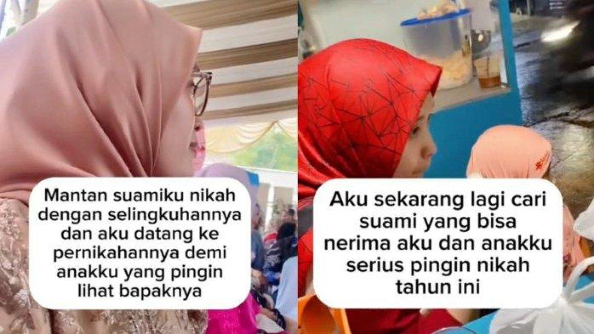 Wanita datang ke nikahan mantan suami bersama anak.