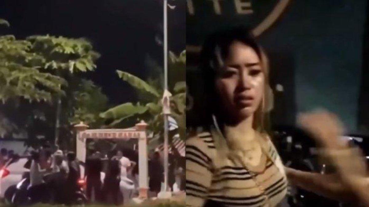 Wanita di Pekalongan nyaris menabrak acara pengajian warga.
