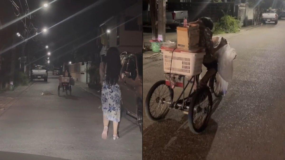 Wanita lihat sepeda roda tiga tengah malam memberanikan diri mendekat