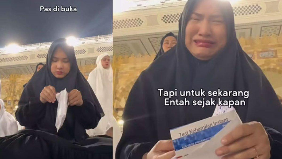 Wanita nangis buka bingkisan dari sahabat di Mekkah