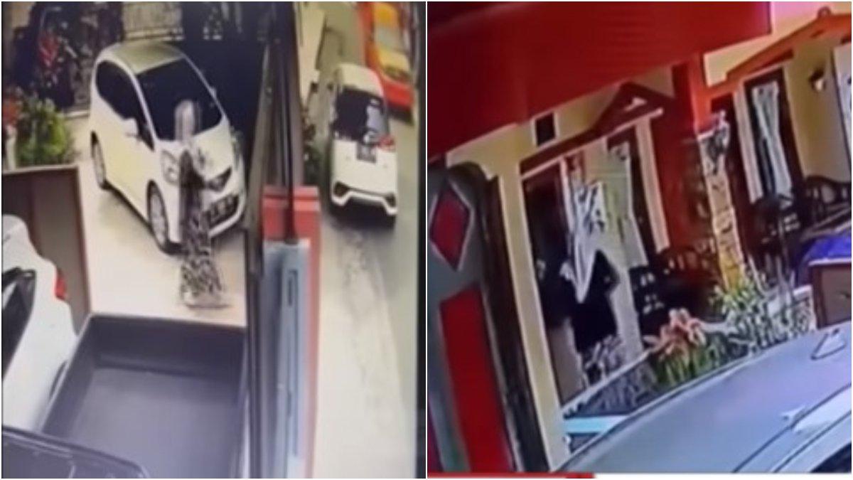 Wanita ngamuk di rumah mertua usai ketahuan selingkuh.