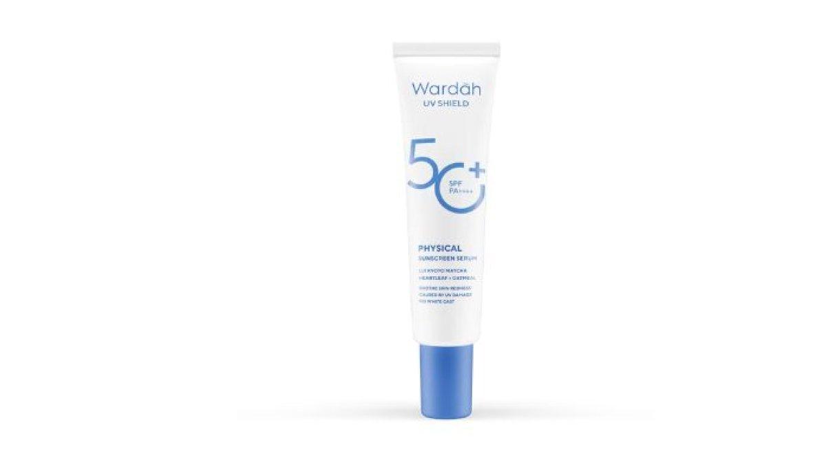 WARDAH ANTI AGING - Foto produk Wardah UV Shield Physical Sunscreen Serum SPF50+ PA++++, diolah dari wardahbeauty.com, Jumat (25/4/2025). Berikut rekomendasi produk Wardah anti aging untuk usia 40 tahun ke atas.