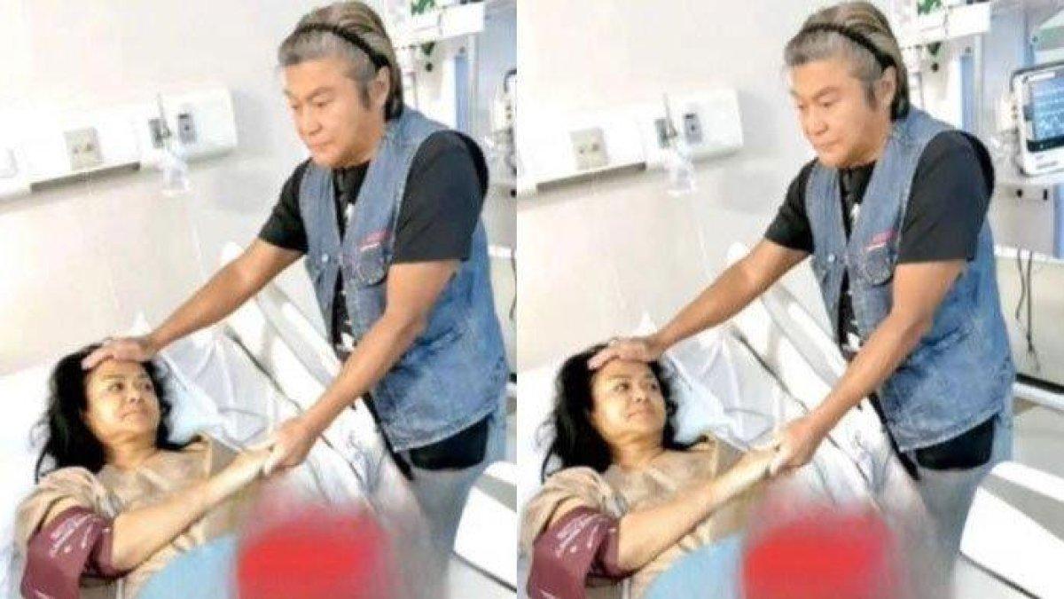 Willy Dozan menemani Betharia Sonata dirawat dirumah sakit