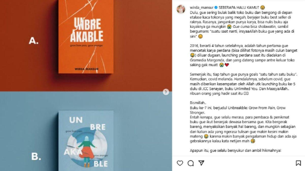 BUKU WIRDA MANSUR - Potret Wirda Mansur diambil dari Instagram pada Selasa (18/2/2025). Wirda Mansur merilis buku terbarunya.