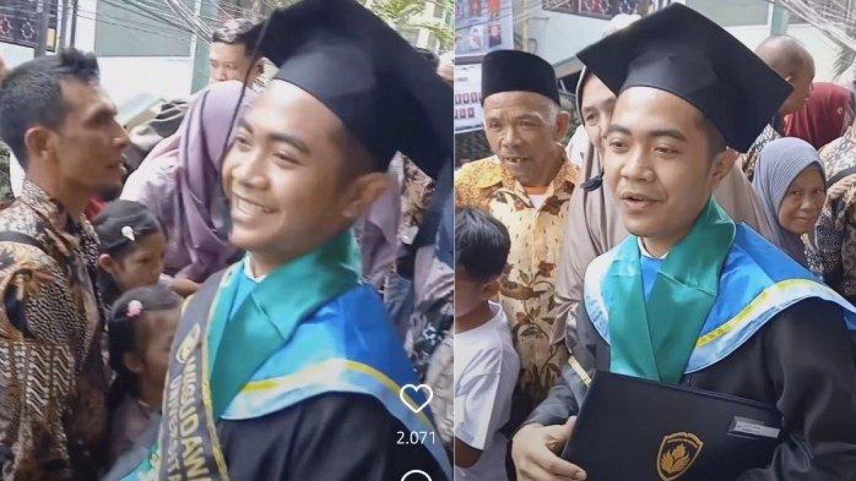 Wisudawan Universitas PGRI Semarang diantar rombongan keluarga